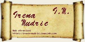 Irena Mudrić vizit kartica